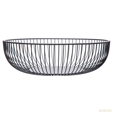 Koszyk Na Owoce Metalowy Okragły 28x8,5 cm Czarny