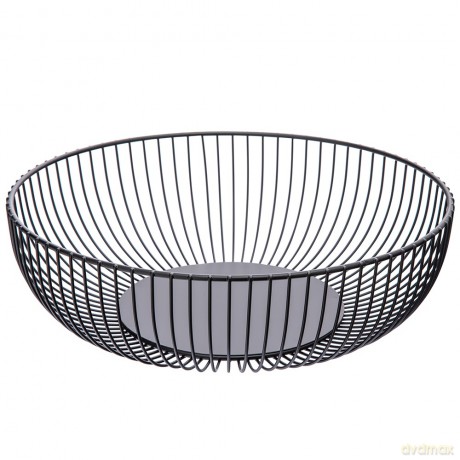 Koszyk Na Owoce Metalowy Okragły 28x8,5 cm Czarny