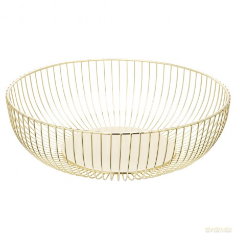 Koszyk Na Owoce Metalowy Okragły 28x9 cm Złoty