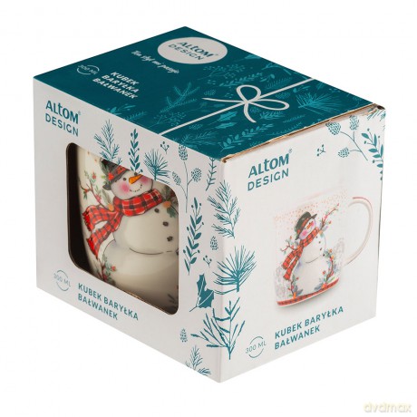 Kubek Baryłka Szeroka Nbc 300 Ml Dek. Bałwanek Color Box
