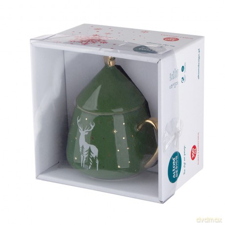 Kubek Choinka Nbc 300 Ml Z Pokrywką Zielony Gift Box Z Pokrywą Pvc