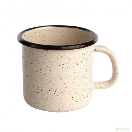 Kubek Emaliowany 0,45l Śr.9cm Wys.9cm Krem Nakrapiany