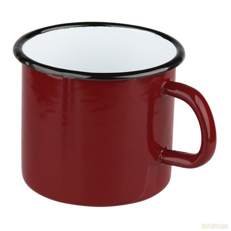 Kubek Emaliowany 1,25l Śr.12cm Wys.11,5cm Czerwień