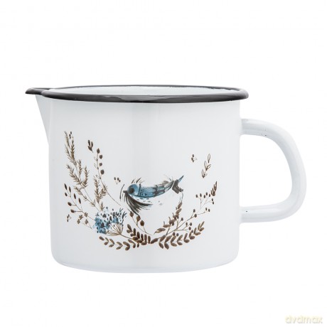 Kubek Emaliowany Z Dzióbkiem 1,15l Śr.12cm Wys.11,5cm Dek. Serenity