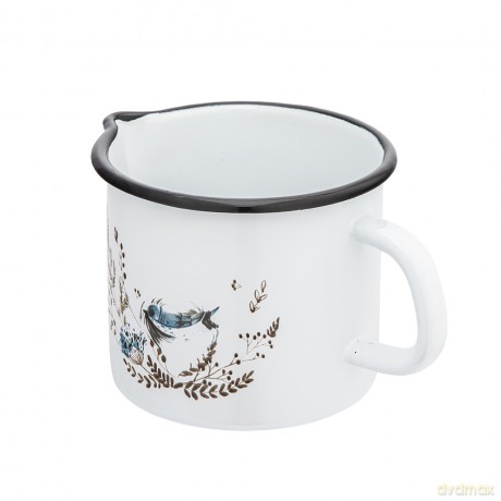 Kubek Emaliowany Z Dzióbkiem 1,15l Śr.12cm Wys.11,5cm Dek. Serenity
