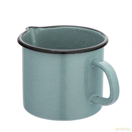 Kubek Emaliowany Z Dzióbkiem 1,15l Śr.12cm Wys.11,5cm Szałwiowy Nakrapiany