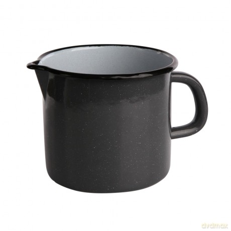 Kubek Emaliowany Z Dzióbkiem 1,15l Śr.12cm Wys.11,5cm Szary Nakrapiany