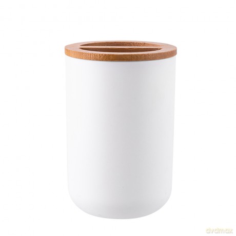 Kubek Na Szcztoteczki Plastikowy Z Bambusem 7x7x10,5 cm (Łazienka)