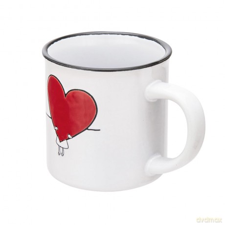 Kubek Porcelitowy Z Wywiniętym Rantem 320 Ml Dek. Heart