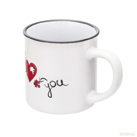 Kubek Porcelitowy Z Wywiniętym Rantem 320 Ml Dek. Me And You