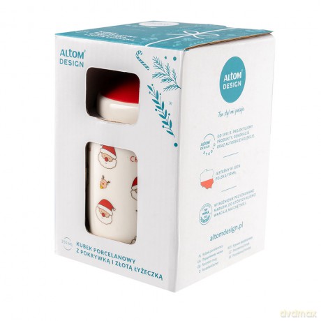 Kubek Prosty Nbc 350 Ml Z Pokrywką I Złotą Łyżeczką Dek. A Color Box