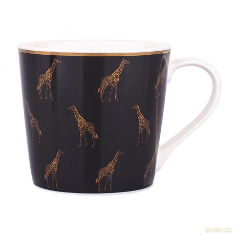 Kubek Stożek Nbc 350 Ml Dek. Gold Giraffe Czarny