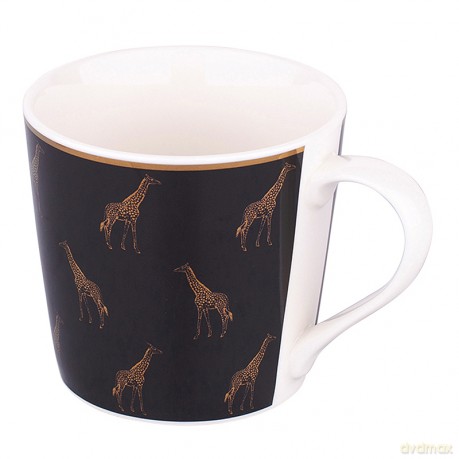 Kubek Stożek Nbc 350 Ml Dek. Gold Giraffe Czarny