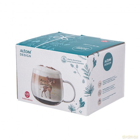 Kubek Szklany 430ml Dek Renifer (Color Box)