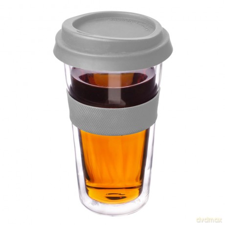 Kubek Termiczny Z Silikonową Pokrywką I Opaską 400ml
