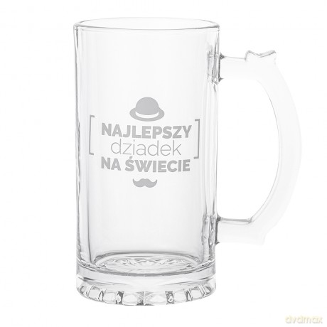 Kufel Szklany z Dekoracją Dzień Dziadka 500ml (Color Box)