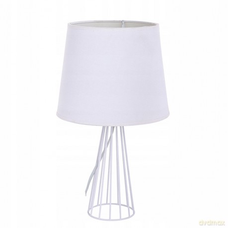 Lampa Stołowa z Podstawą Metalową Szprosową 23x40 cm Biała