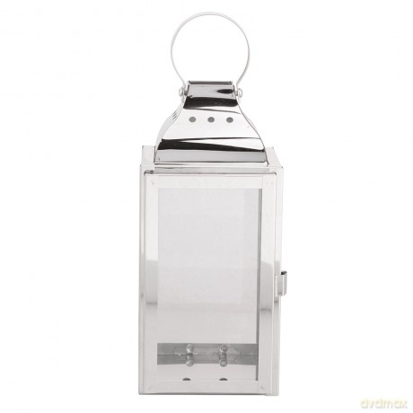 Latarenka Metalowa 9x9x20 cm Srebrna