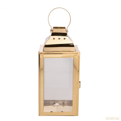 Latarenka Metalowa 9x9x20 cm Złota