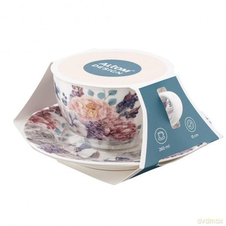 Liliowy Bez Filiżanka 260 Ml Ze Spodkiem 15 cm Nbc w Opasce