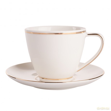 Mariapaula Ecru Nova Złota Linia Filiżanka 250ml Ze Spodkiem 15cm w Opasce