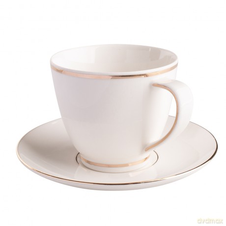 Mariapaula Ecru Nova Złota Linia Filiżanka 250ml Ze Spodkiem 15cm w Opasce