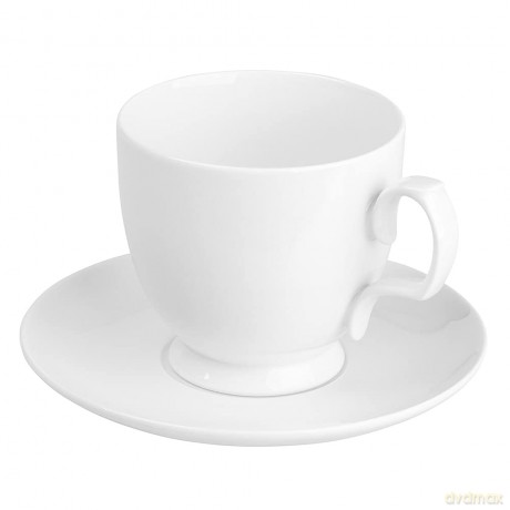 Mariapaula Klasyka Biała Filiżanka Cappuccino 350ml /Spodek 17cm w Opasce