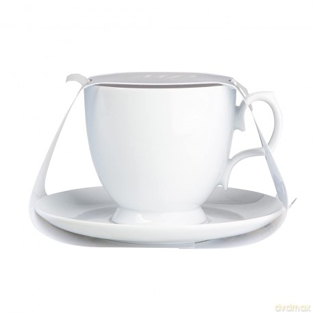Mariapaula Klasyka Biała Filiżanka Cappuccino 350ml /Spodek 17cm w Opasce