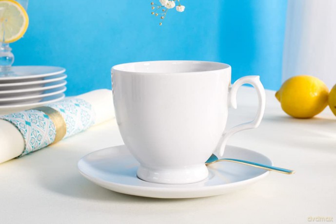 Mariapaula Klasyka Biała Filiżanka Cappuccino 350ml /Spodek 17cm w Opasce