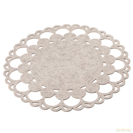 Mata Filcowa Okragła Śr. 38 cm Dek. Beżowy Kwiat B