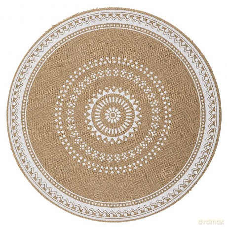 Mata Naturalna Jutowa Śr. 38 cm Dek. Mandala