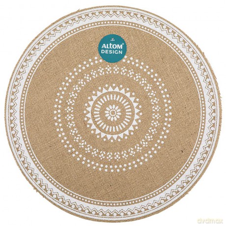 Mata Naturalna Jutowa Śr. 38 cm Dek. Mandala