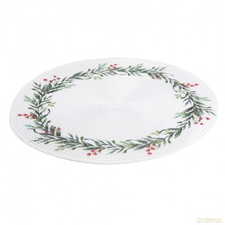 Mata Słomkowa 38 cm Dek. Ostrokrzew Biała Pp