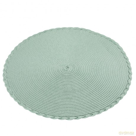 Mata Stołowa Okrągła Śr. 38 cm Dek. Miętowa Plecionka