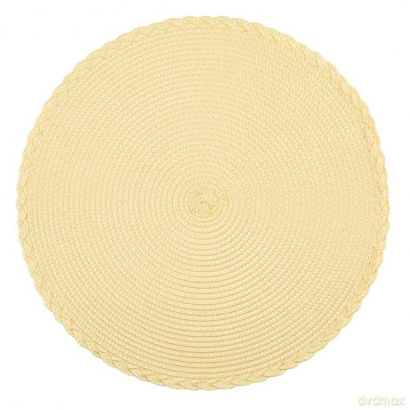Mata Stołowa Okrągła Śr. 38 cm Dek. Żółta Plecionka