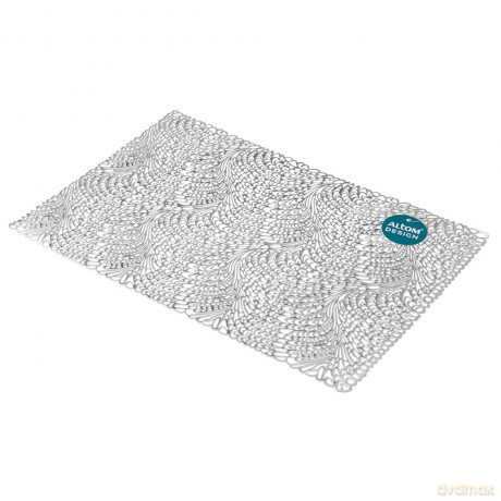 Mata Stołowa Pvc 45x30 cm Dek. Fale Srebrna