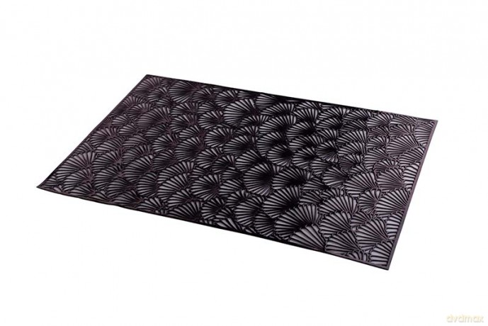 Mata Stołowa Pvc 45x30 cm Dek. Kwiaty Czarna