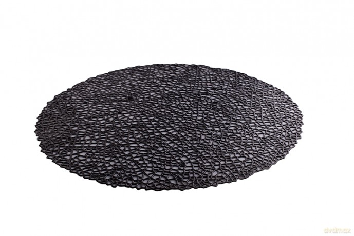 Mata Stołowa Pvc Pleciona Śr. 38 cm Czarna