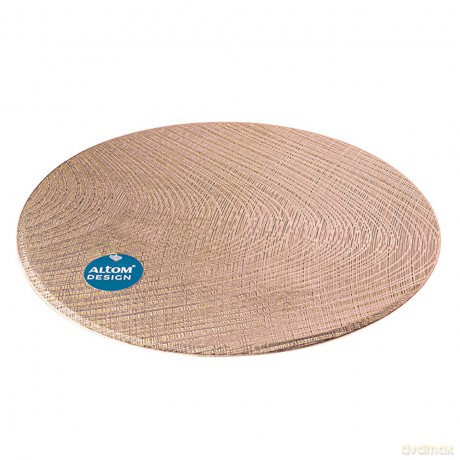 Mata Stołowa Pvc Śr. 38 cm Dek. Fale Złota