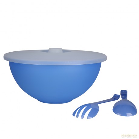 Miska Weekend z Pokrywą I Łyżkami Do Sałaty 26cm 3,6l Niebieski (041)