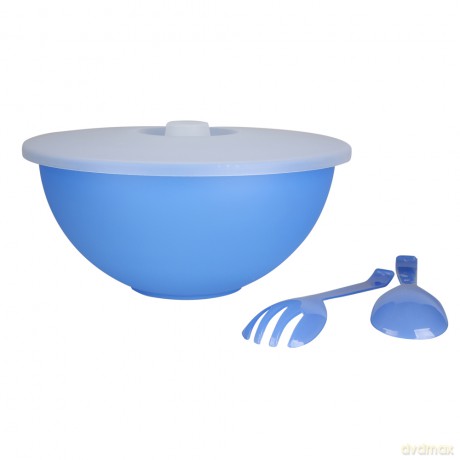 Miska Weekend z Pokrywą I Łyżkami Do Sałaty 26cm 3,6l Niebieski (041)