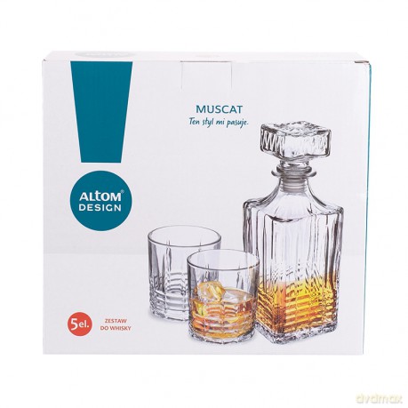 Muscat Zestaw Do Whisky Karafka 900 Ml + 4 Szklanki 330 Ml