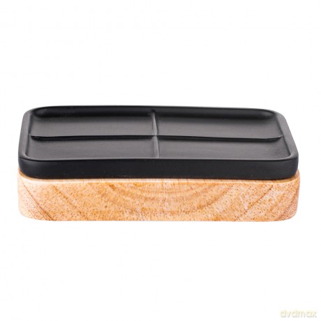 Mydelniczka z Poliresingu z Drewnianą Podstawą 12,5x8x2 cm (Łazienka)