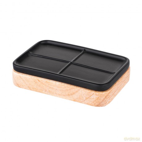 Mydelniczka z Poliresingu z Drewnianą Podstawą 12,5x8x2 cm (Łazienka)
