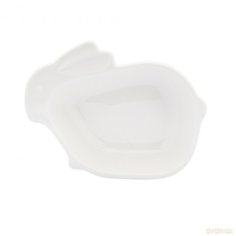 Naczynie Zajączek 13,5x10,5x3,5 cm Porcelana Kremowa