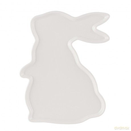Naczynie Zajączek 23x17x1,5 cm Porcelana Kremowa