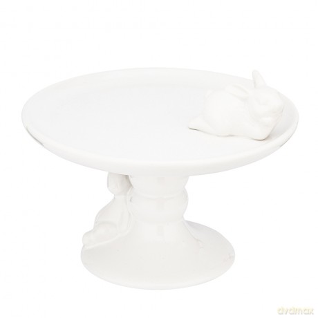 Patera Ozdobna Ceramiczna Na Nodze 20x20x15 cm Dek. Zajączki
