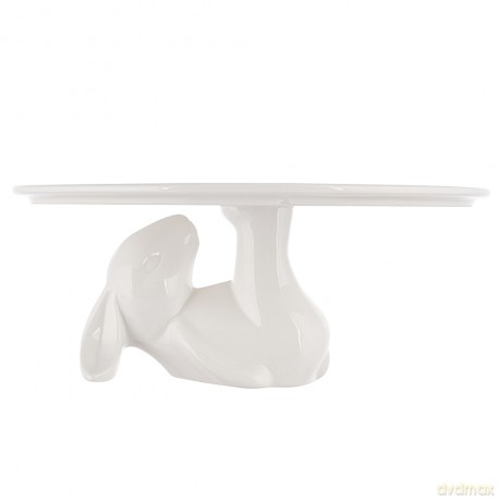Patera z Zajączkiem 25x25x9 cm Porcelana Kremowa