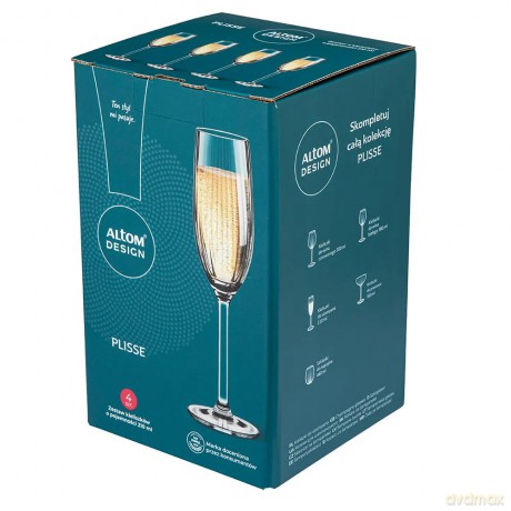 Plisse Kpl.4 Kieliszków Szampan 210ml