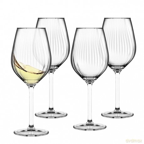 Plisse Kpl.4 Kieliszków Wino 380ml